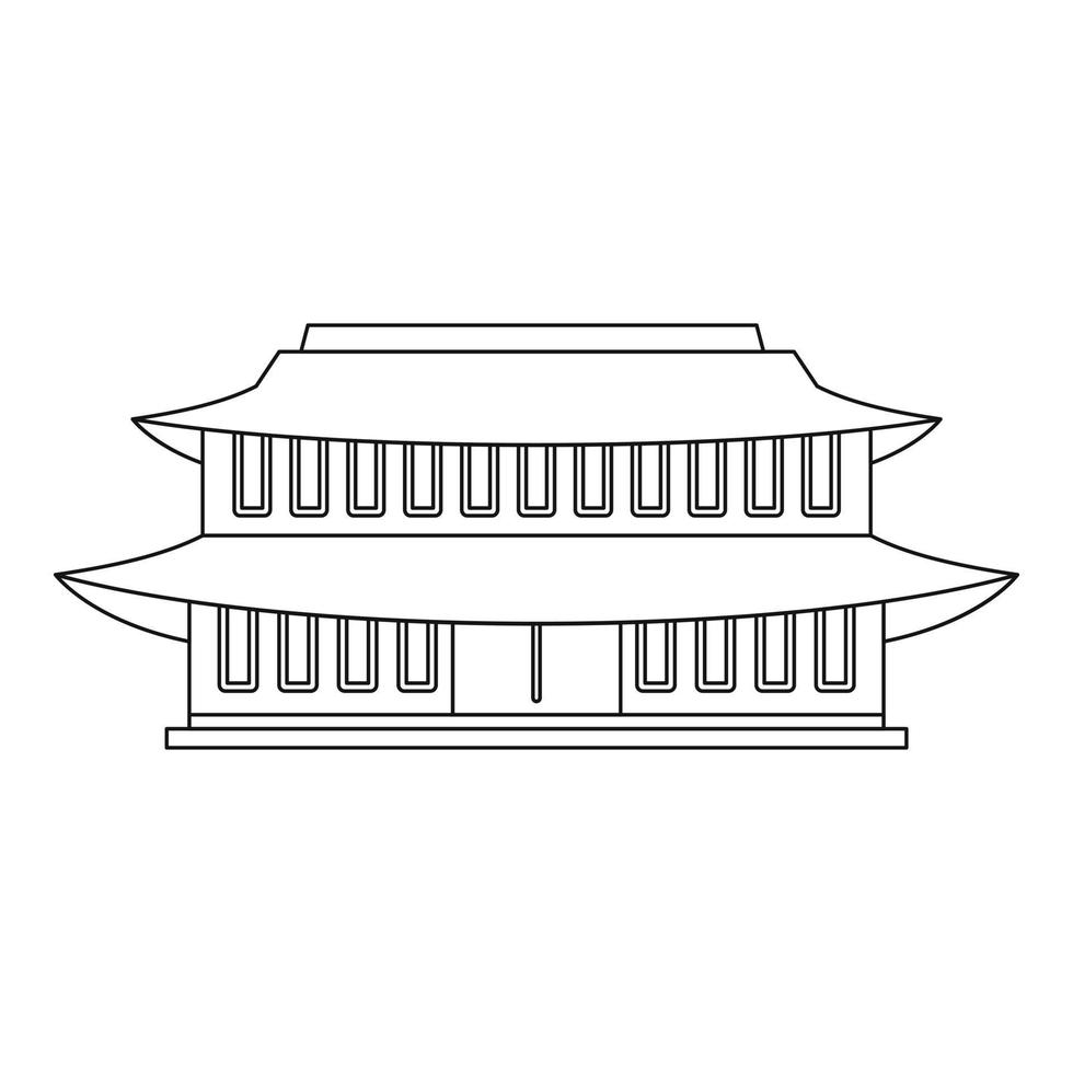 China tempel icoon, schets stijl vector