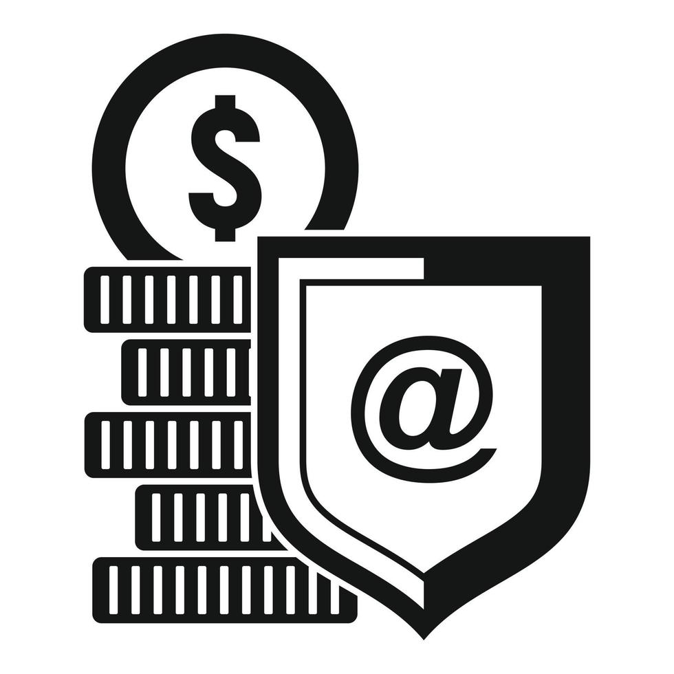 beschermen web geld icoon, gemakkelijk stijl vector