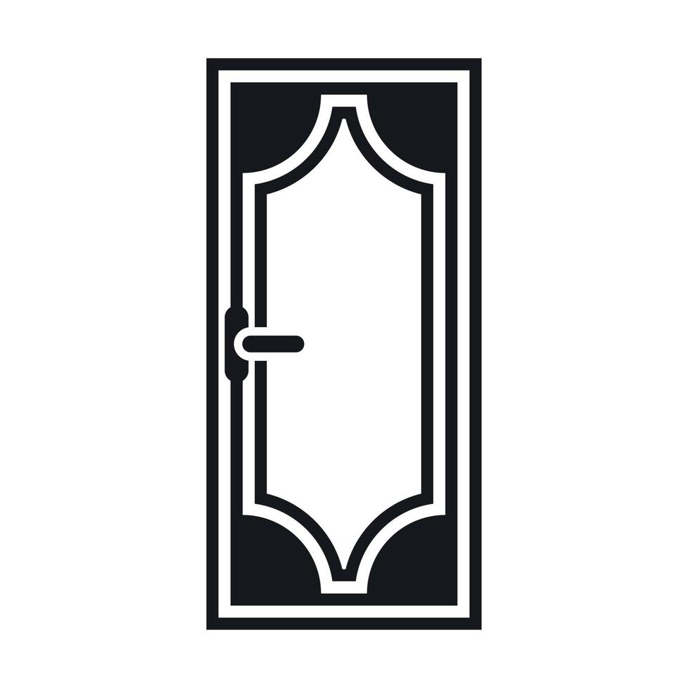 houten deur met glas icoon, gemakkelijk stijl vector
