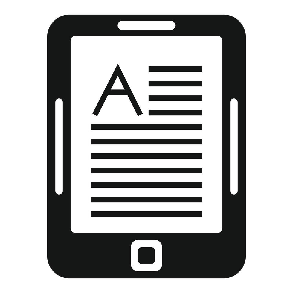 linguïst tablet icoon, gemakkelijk stijl vector