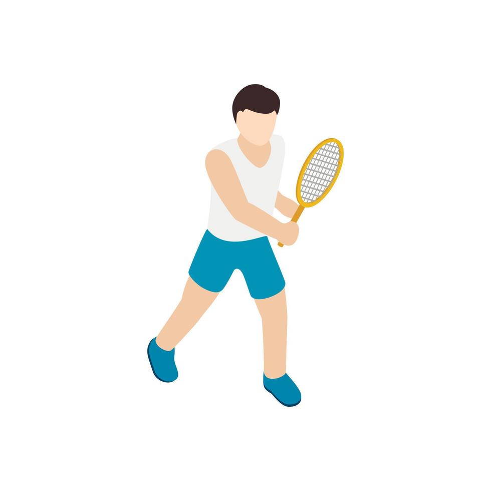 Mens spelen tennis met tennis racket icoon vector