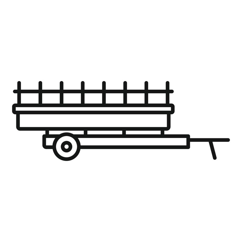 boerderij oogstmachine aanhangwagen icoon, schets stijl vector
