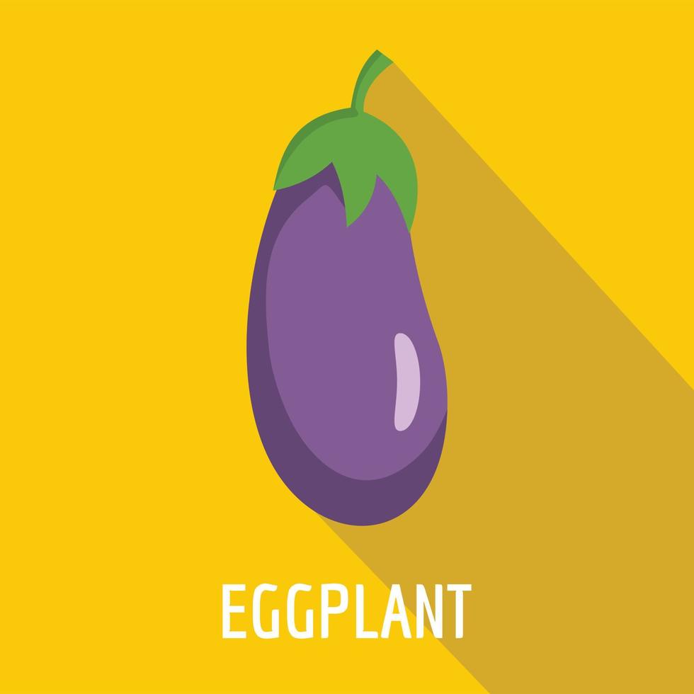 aubergine icoon, vlak stijl. vector