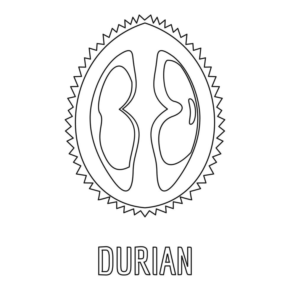 durian icoon, schets stijl. vector