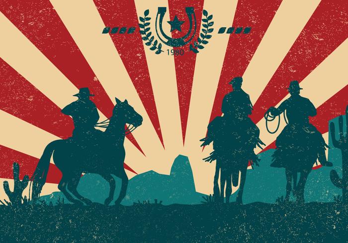 Gaucho Silhouet met vintage style vector