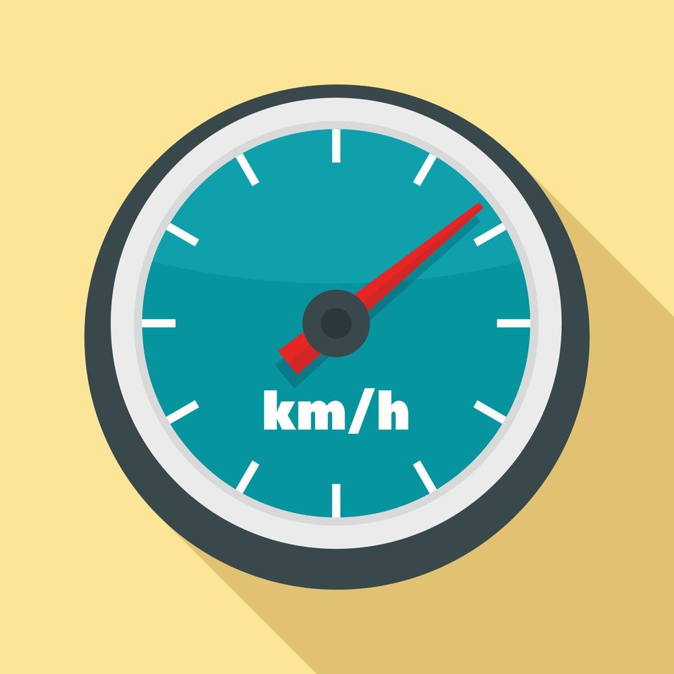 auto snelheidsmeter icoon, vlak stijl vector