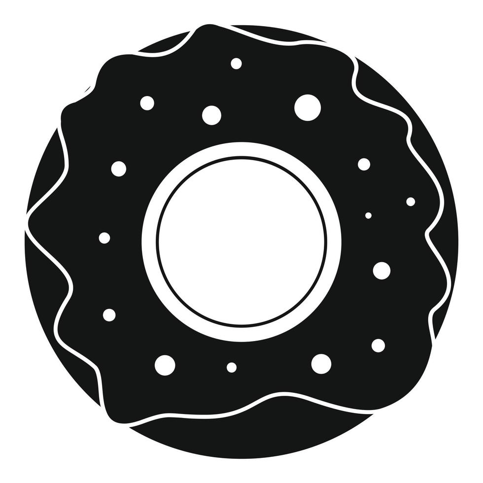 donut icoon, gemakkelijk zwart stijl vector