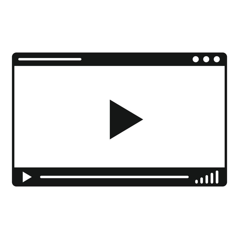 web video speler icoon, gemakkelijk stijl vector