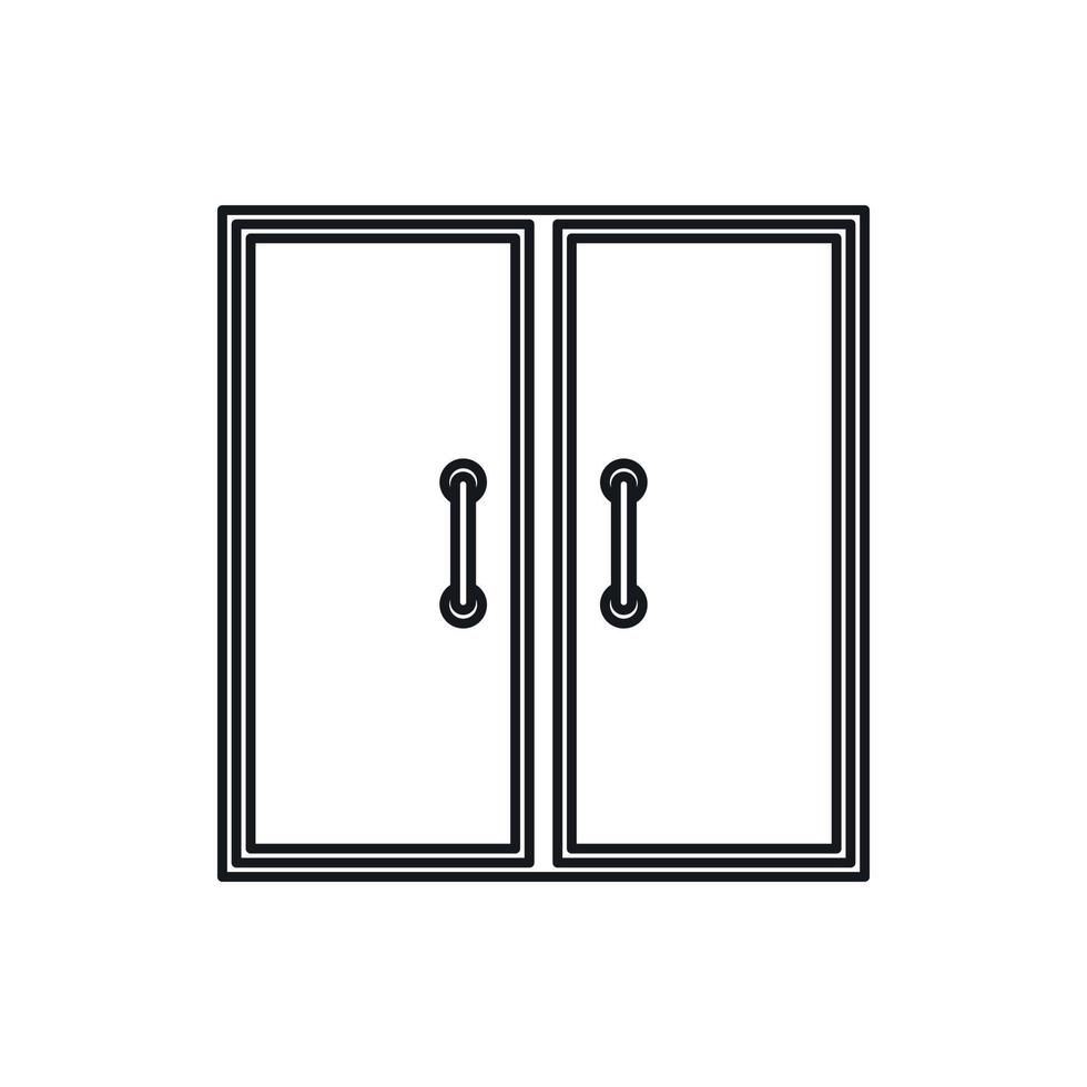 twee glas deuren icoon, schets stijl vector