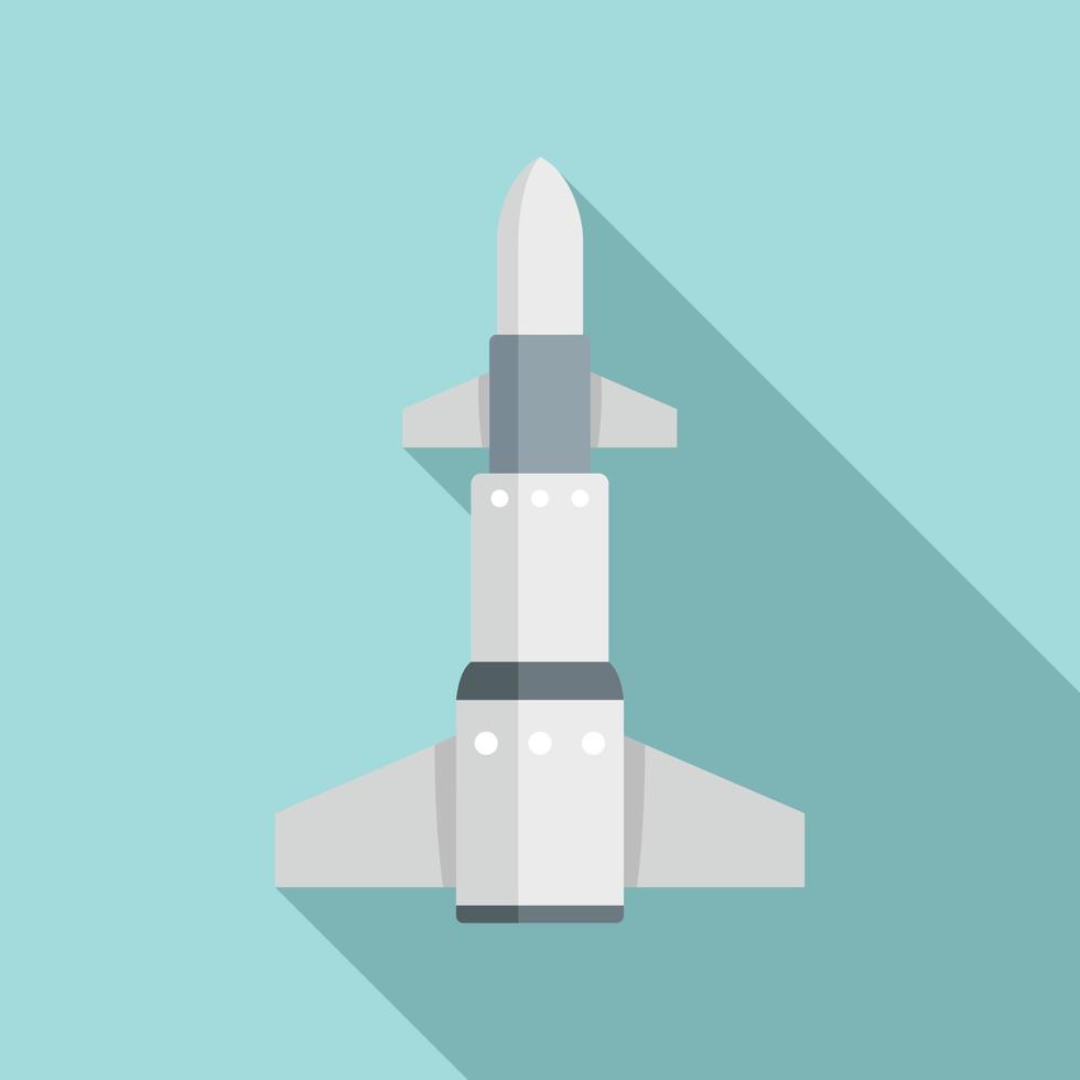 intercontinentaal raket icoon, vlak stijl vector