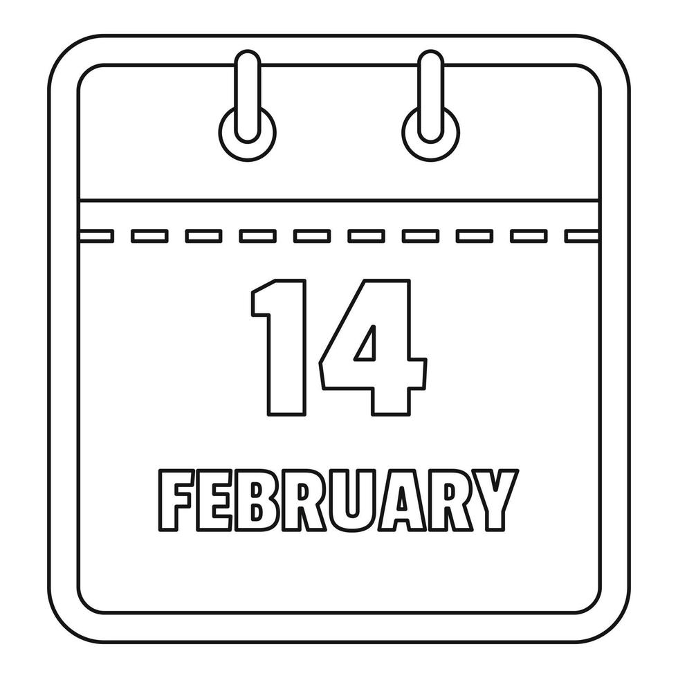 februari kalender icoon, schets stijl. vector