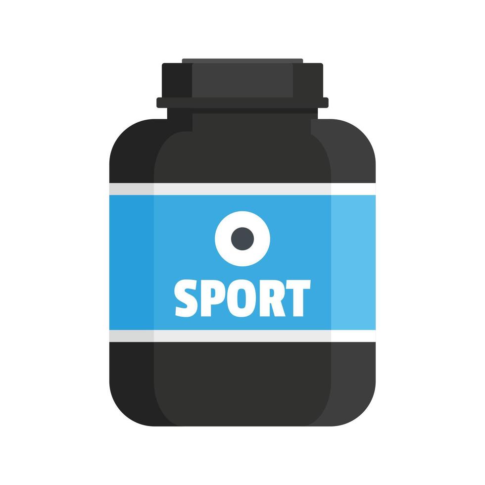 sport voeding plastic pot icoon, vlak stijl vector