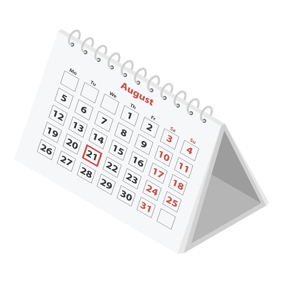 kalender icoon, isometrische stijl vector