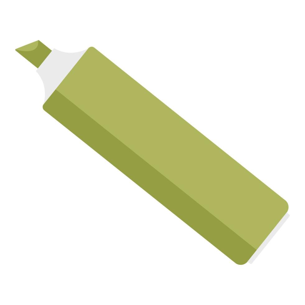 groen markeerstift icoon, vlak stijl vector