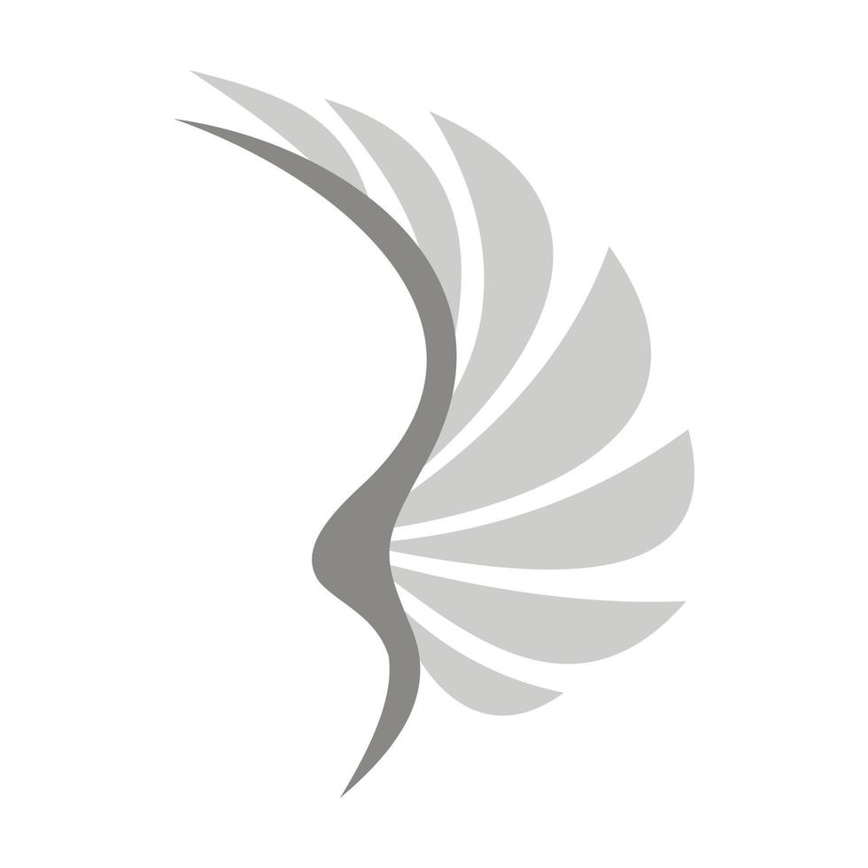 grijs vleugel van vogelstand icoon, vlak stijl vector