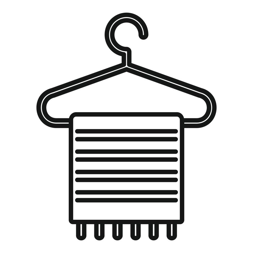 kamer onderhoud handdoek hanger icoon, schets stijl vector