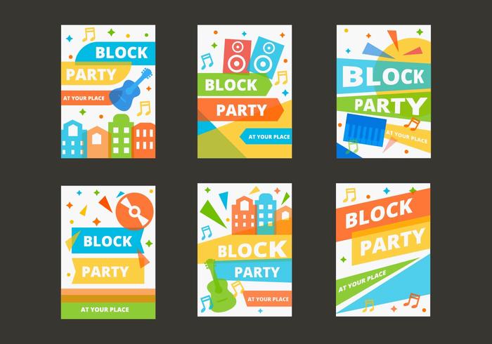 Gratis Block Party Poster Template Vector