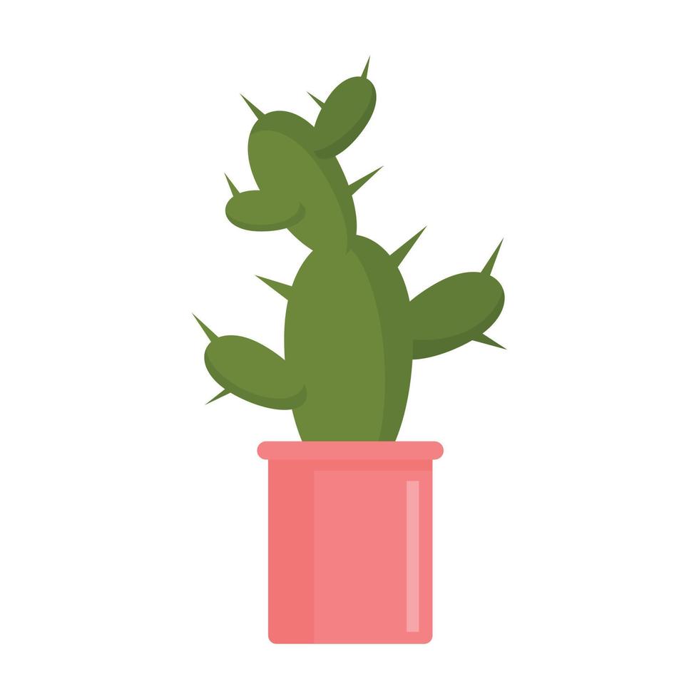 Mexicaans cactus pot icoon, vlak stijl vector