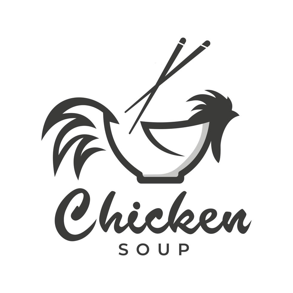 kip kom logo sjabloon, geschikt voor traditioneel voedsel bedrijf, noedels, snel voedsel restaurant, Koreaans voedsel, Japans voedsel vector