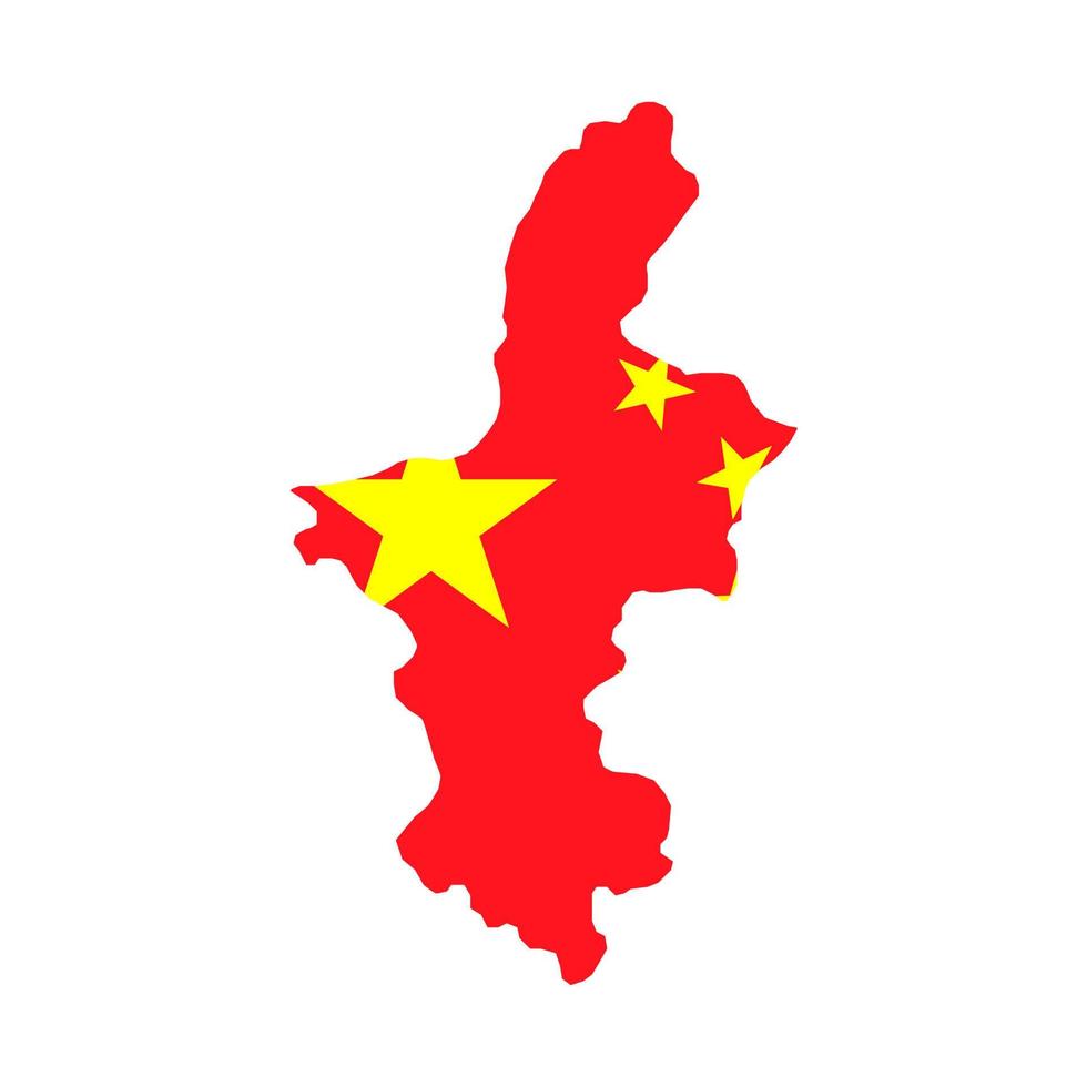 ningxia hui autonoom regio kaart, administratief divisies van China. vector illustratie.