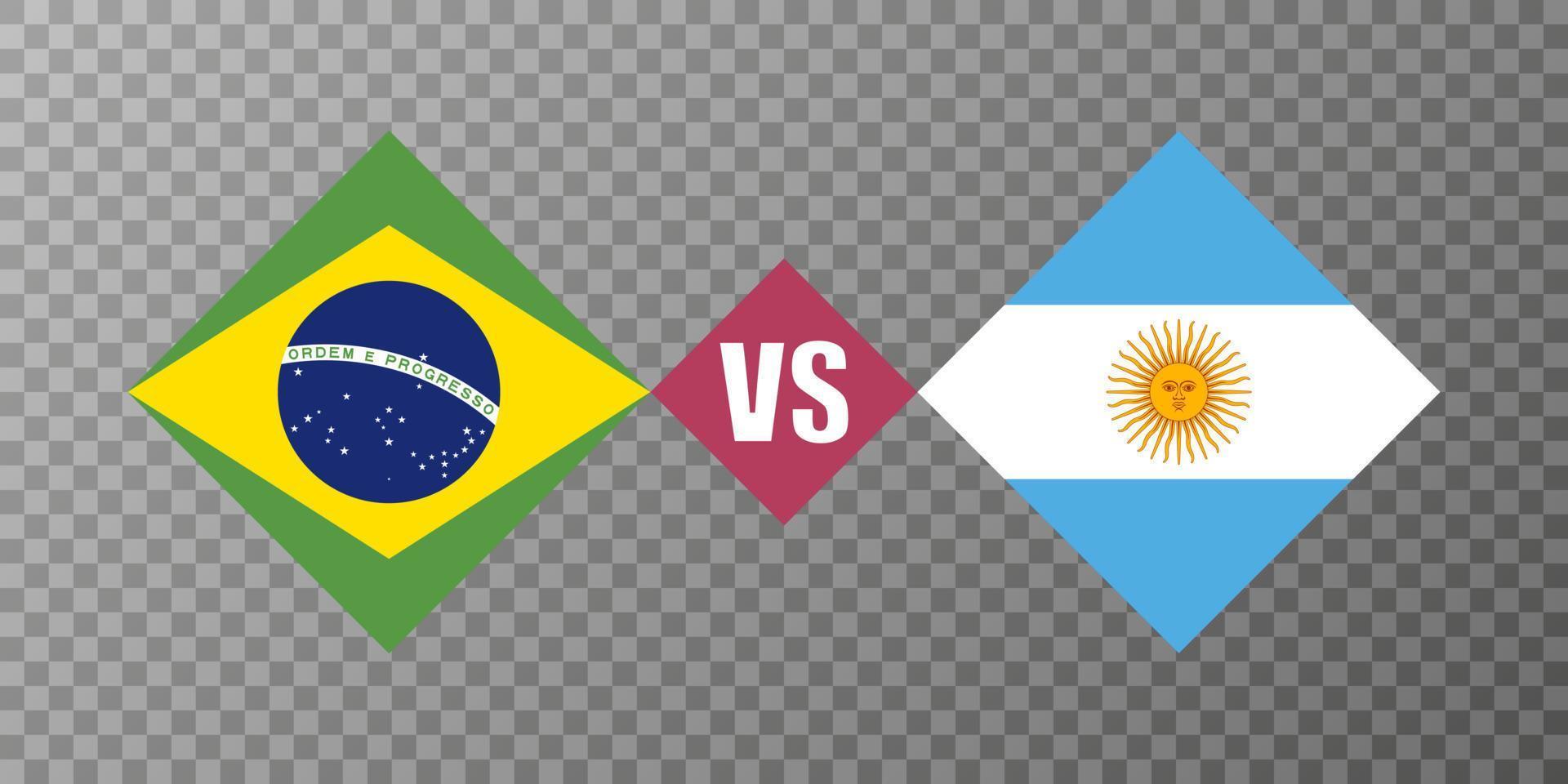 Brazilië vs Argentinië vlag concept. vector illustratie.