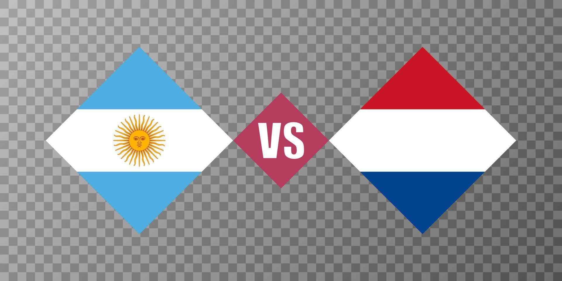 Argentinië vs Nederland vlag concept. vector illustratie.