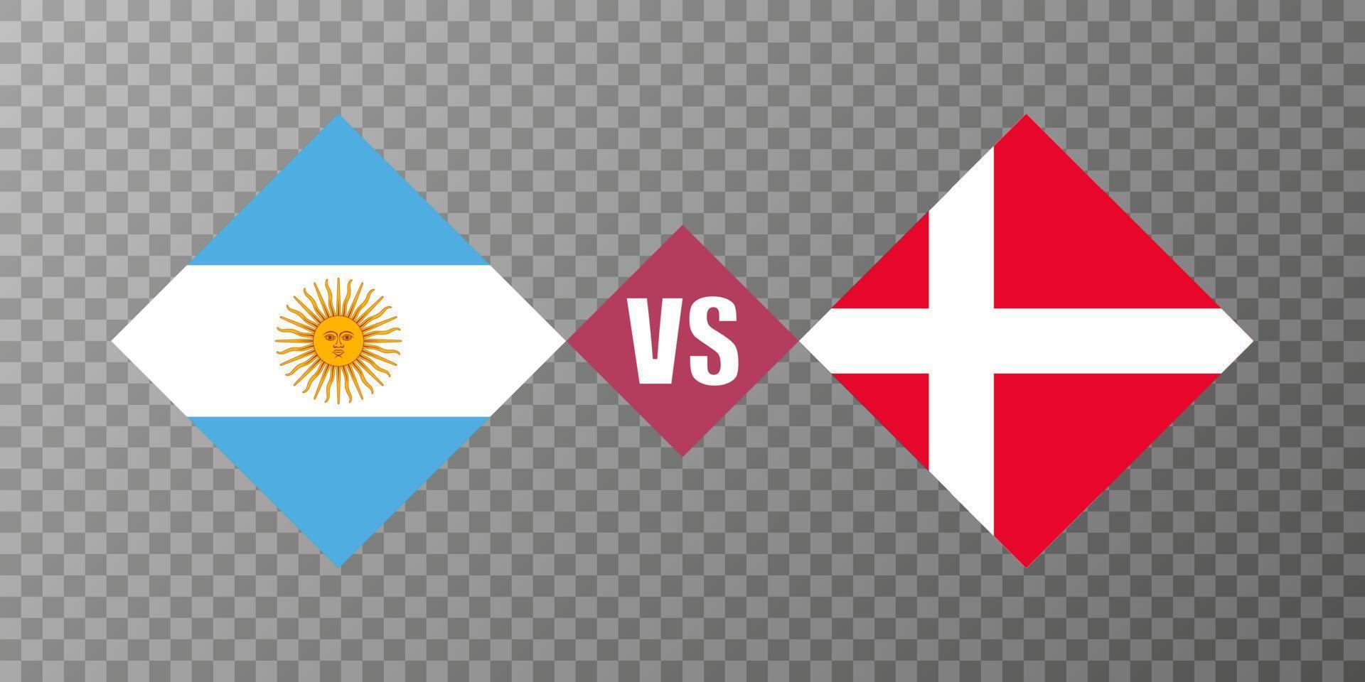 Argentinië vs Denemarken vlag concept. vector illustratie.