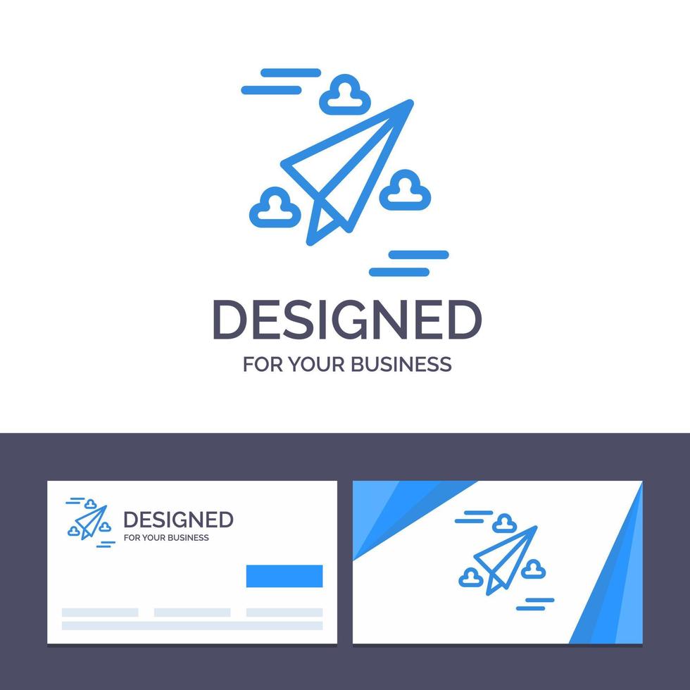 creatief bedrijf kaart en logo sjabloon web ontwerp papier vlieg vector illustratie