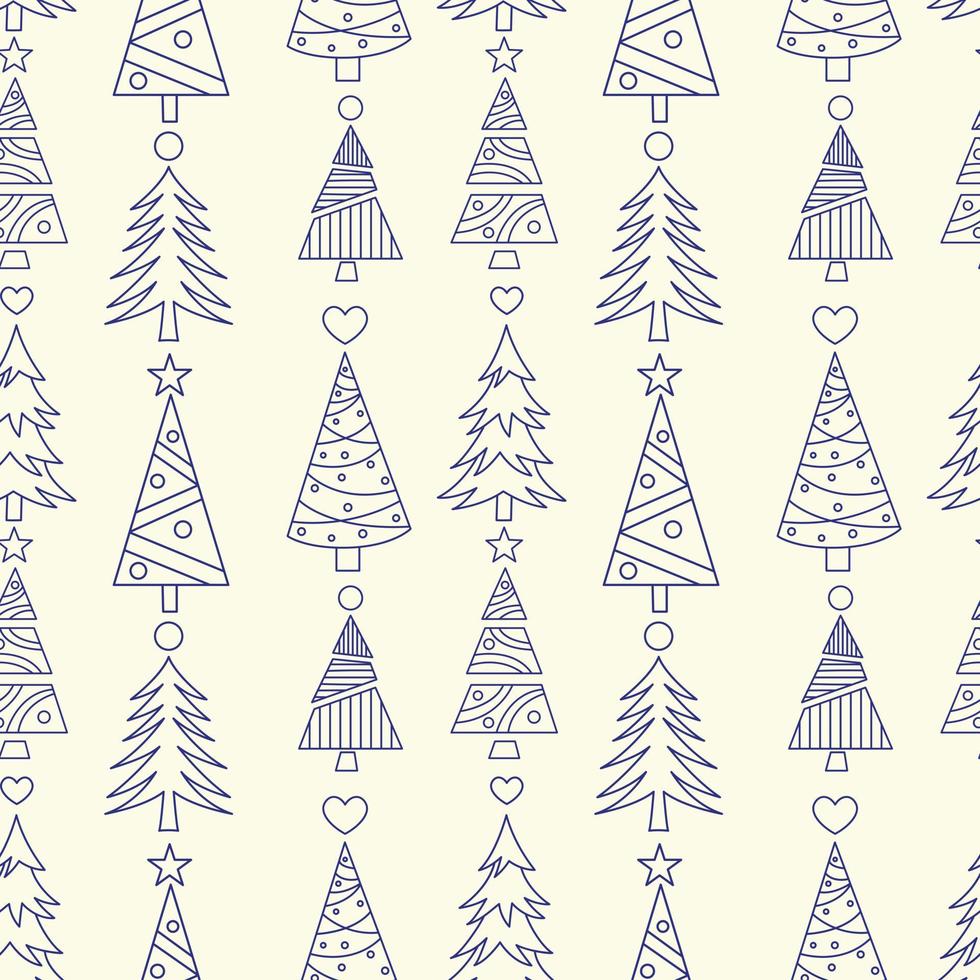 Kerstmis boom herhaling patroon, vector achtergrond,