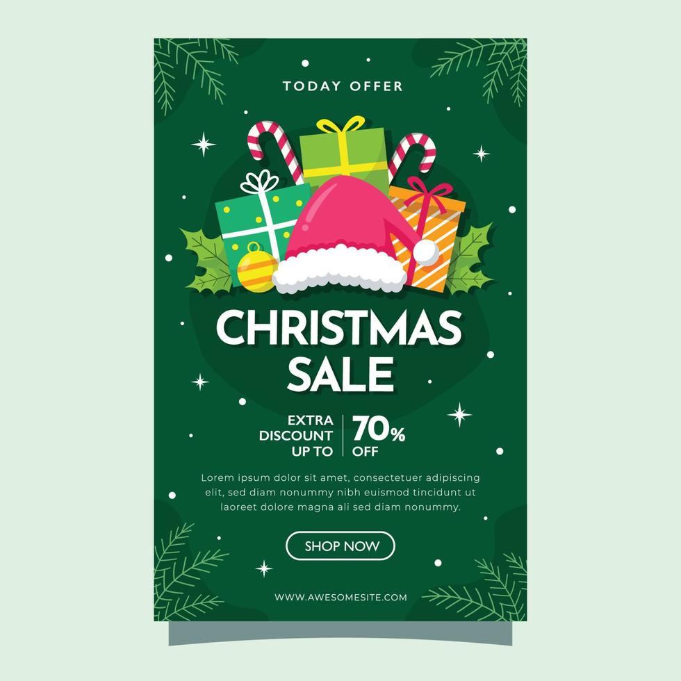 Kerstmis uitverkoop minimalistische poster sjabloon vector