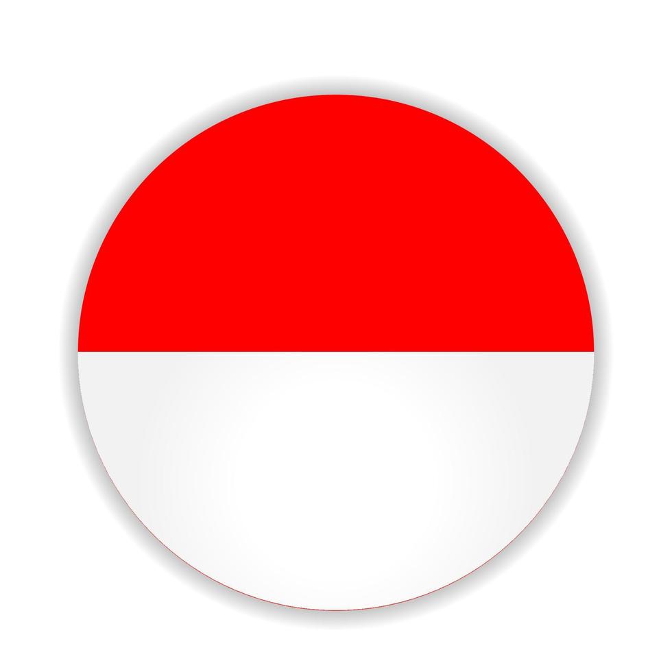 ronde vlag van Indonesië. vector illustratie.