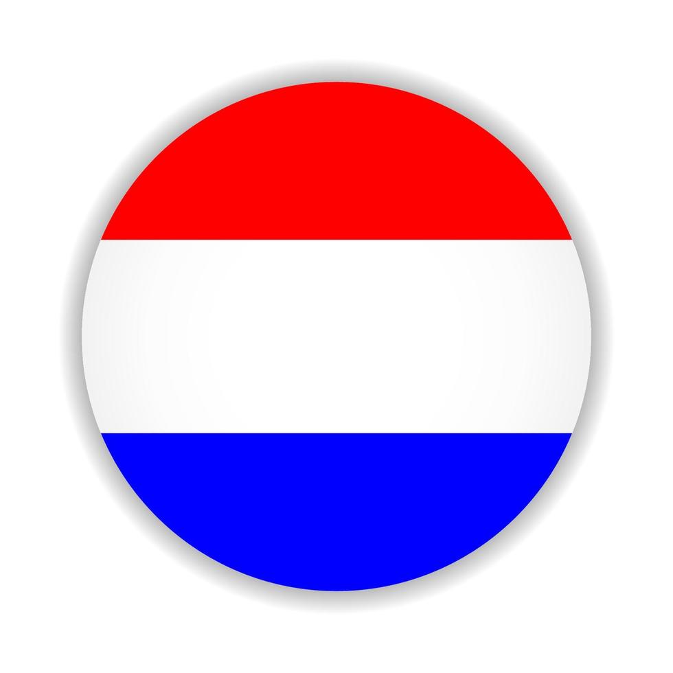 ronde vlag van nederland. vector illustratie.