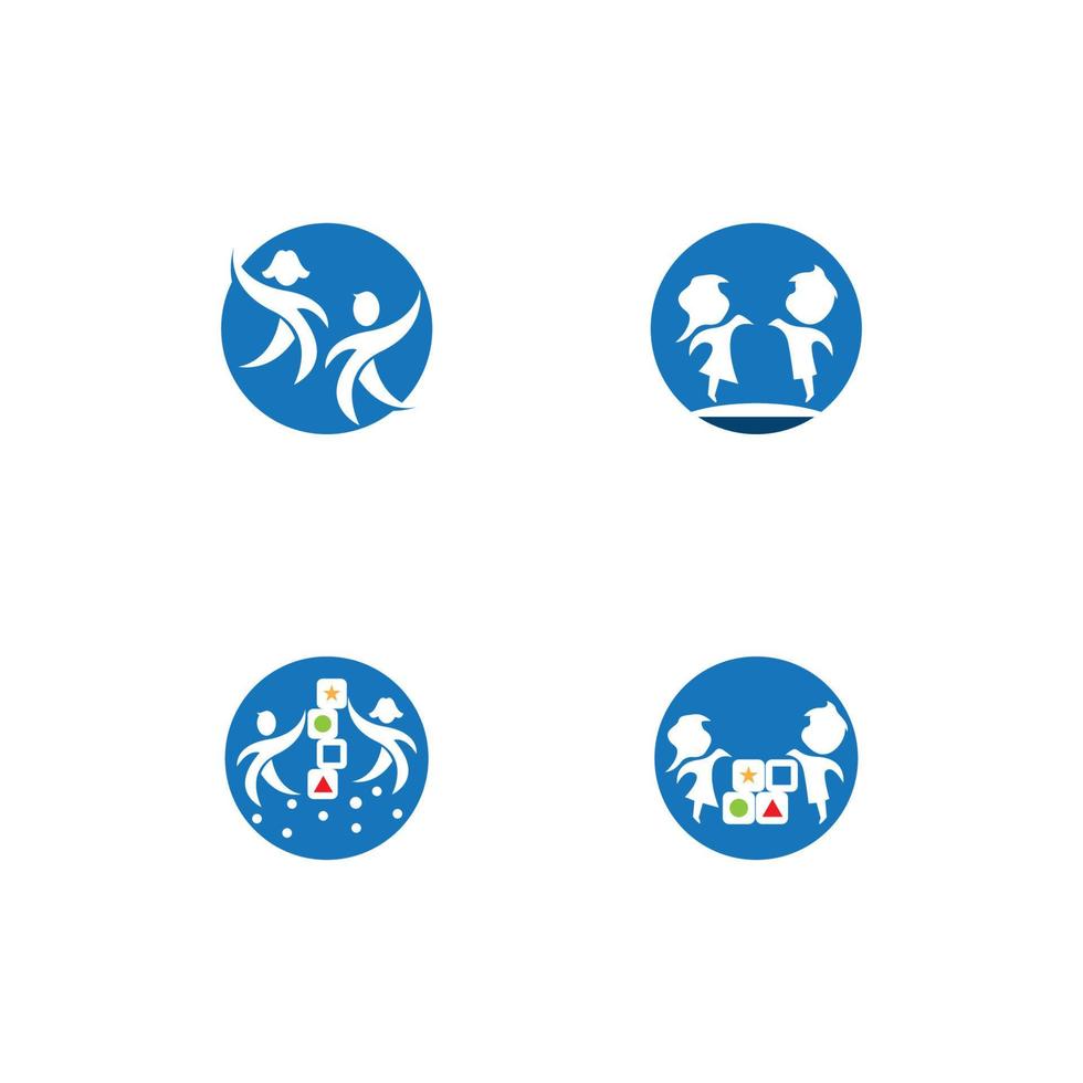 gelukkig kinderen logo vector sjabloon illustratie