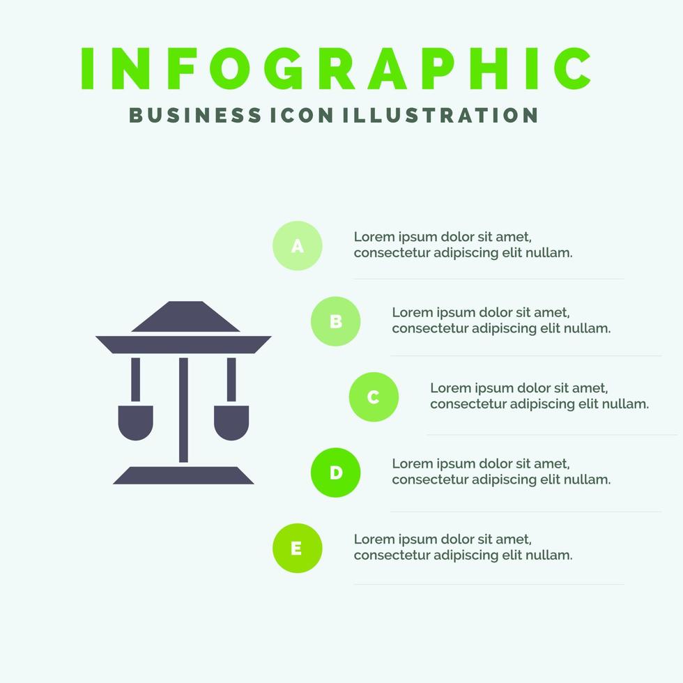 trommel goed wet balans infographics presentatie sjabloon 5 stappen presentatie vector