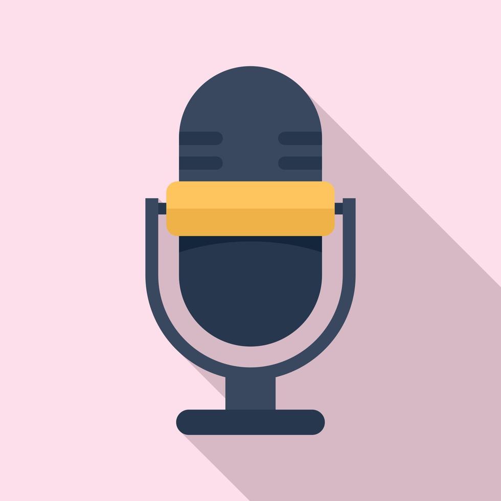 podcast huis microfoon icoon, vlak stijl vector