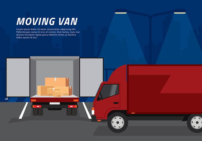 Verhuiswagen laden Free Vector