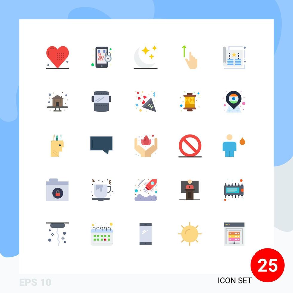reeks van 25 modern ui pictogrammen symbolen tekens voor advertenties gebaren mobiel gebaar omhoog bewerkbare vector ontwerp elementen