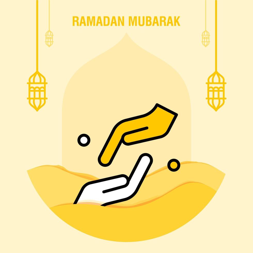 Ramadan kareem groet sjabloon Islamitisch halve maan en Arabisch lantaarn vector illustratie