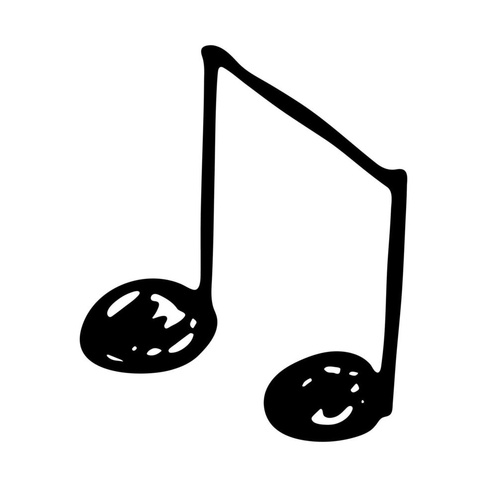 muziek- Notitie tekening. hand- getrokken musical symbool. single element voor afdrukken, web, ontwerp, decor, logo vector