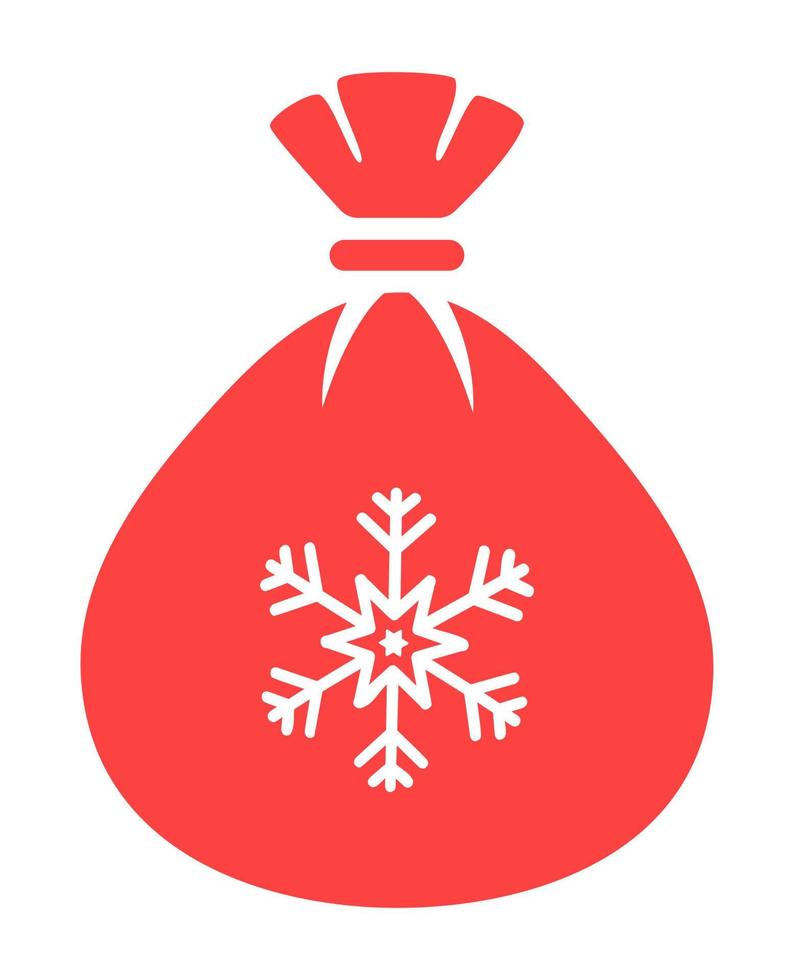 geschenk zak icoon geïsoleerd. Kerstmis geschenk zak illustratie met sneeuwvlok patroon. feestelijk decoratief element vector