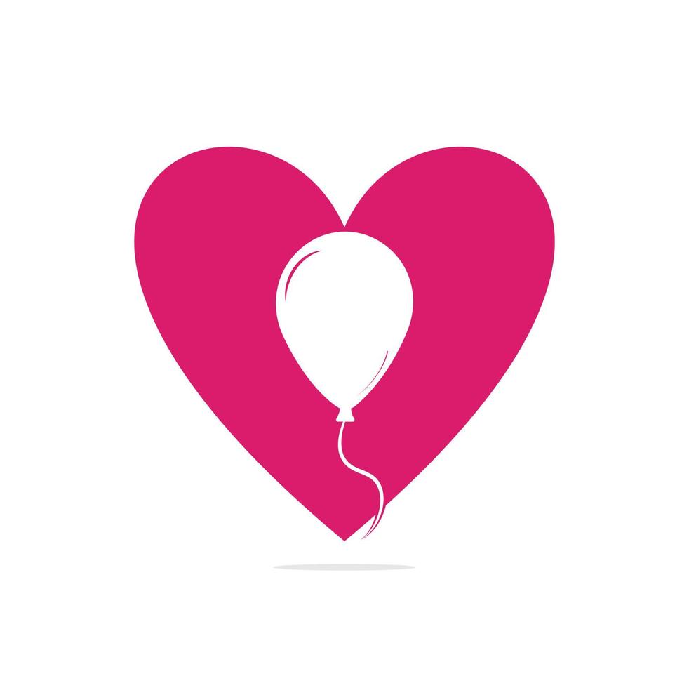 ballon logo hart vorm concept ontwerp. geluk logotype concept. viering lucht ballon symbool. vector