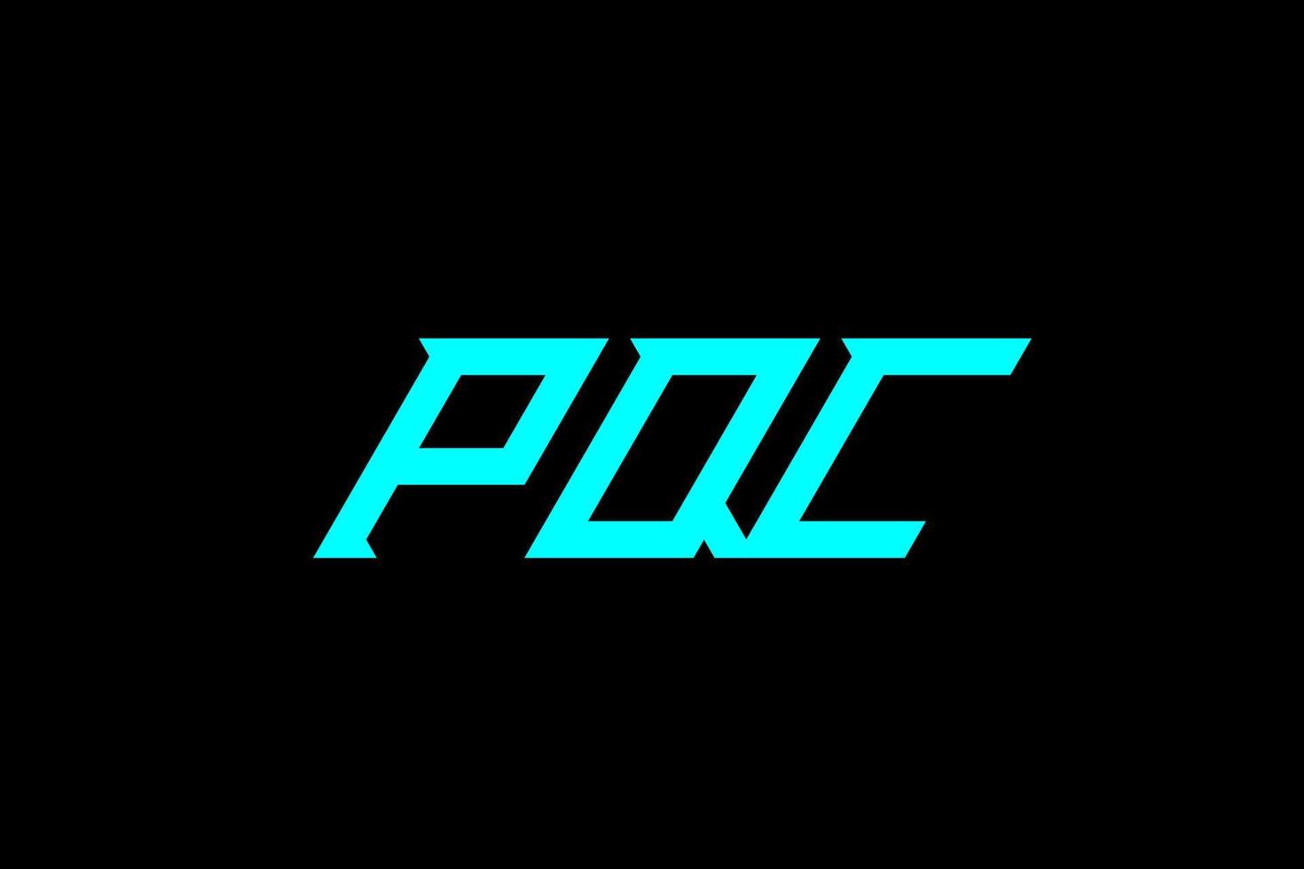 pqc brief en alfabet logo ontwerp vector