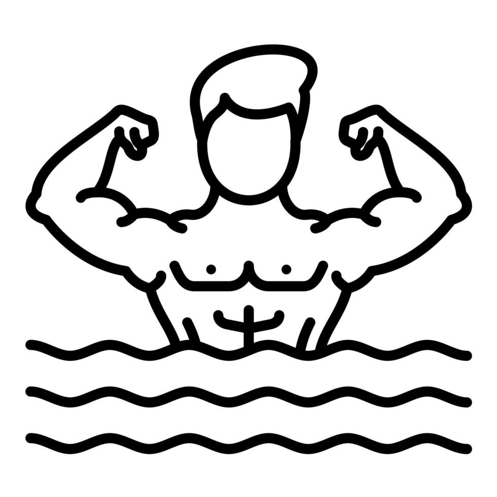 water aerobics lijn icoon vector