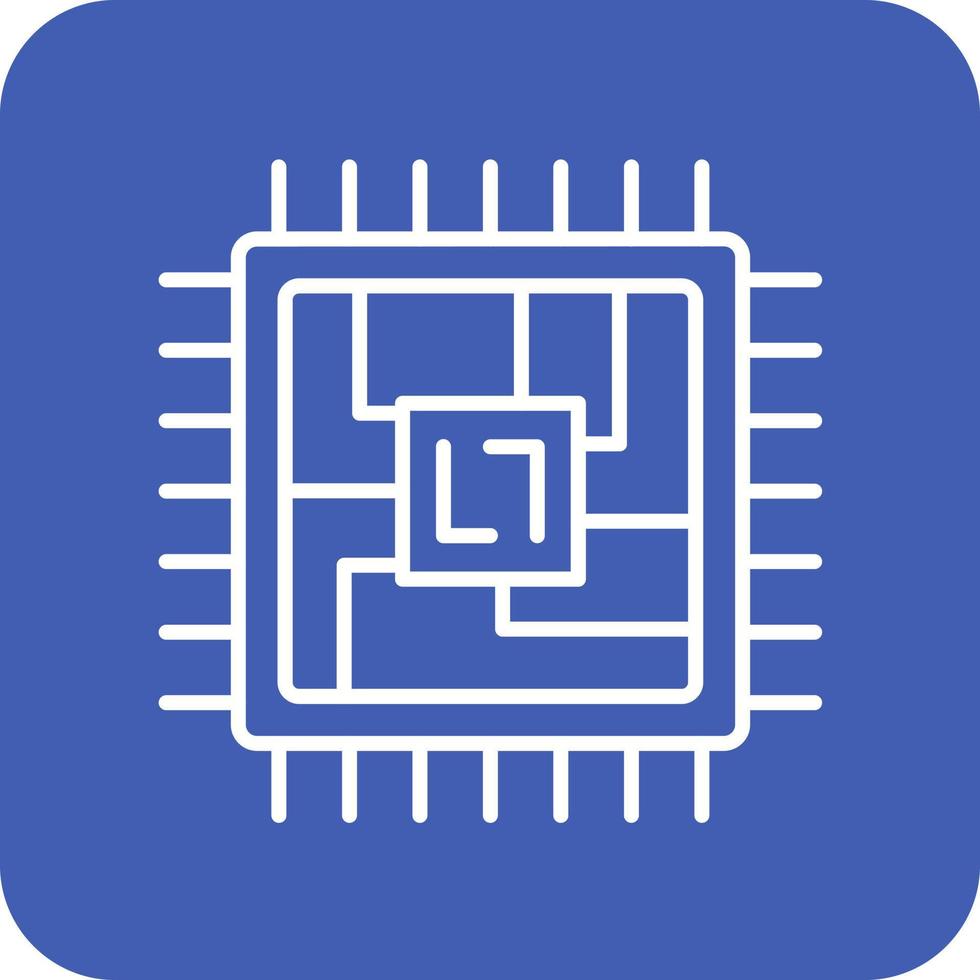 microchip lijn ronde hoek achtergrond pictogrammen vector