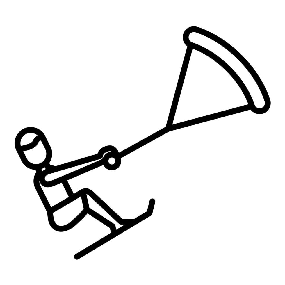 kiteboarden lijn icoon vector