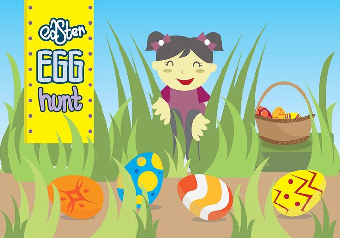Easter Egg Hunt Kids Playground vector