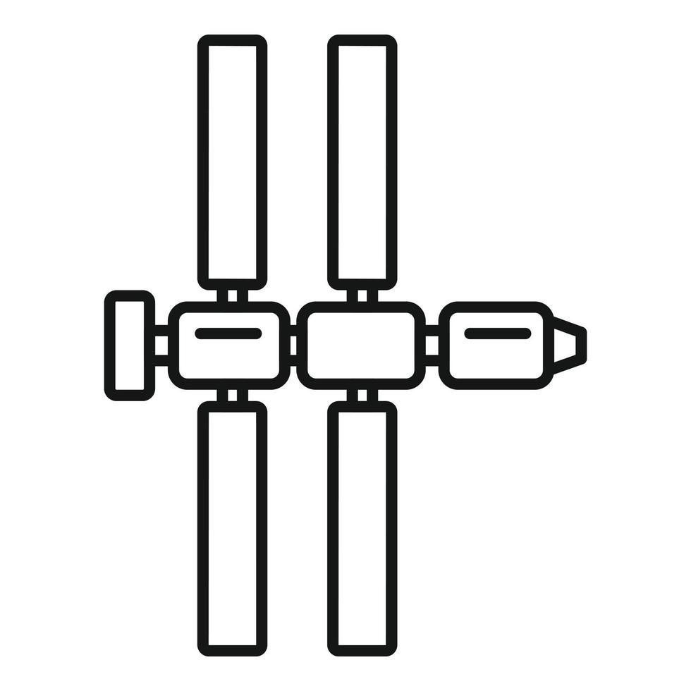 zonne- paneel ruimte station icoon schets vector. Internationale aarde systeem vector