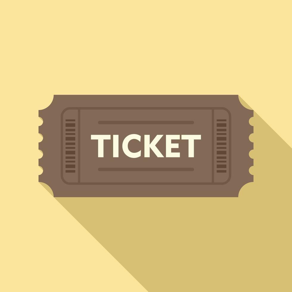 Ingang bus ticket icoon, vlak stijl vector