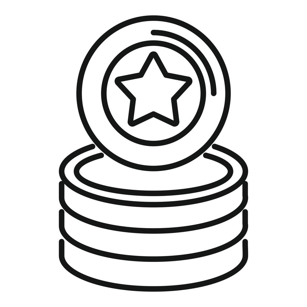 ster token icoon schets vector. bonus beloning vector