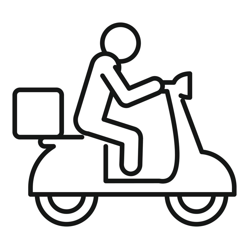 scooter huis levering icoon, schets stijl vector